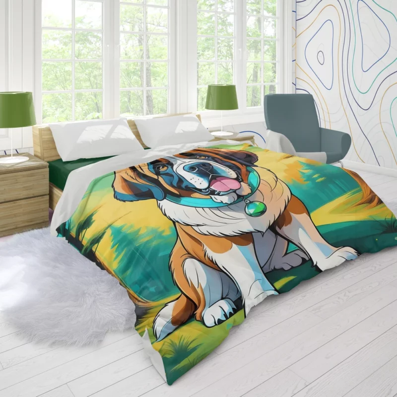 The Stalwart Saint Bernard Dog Duvet Cover