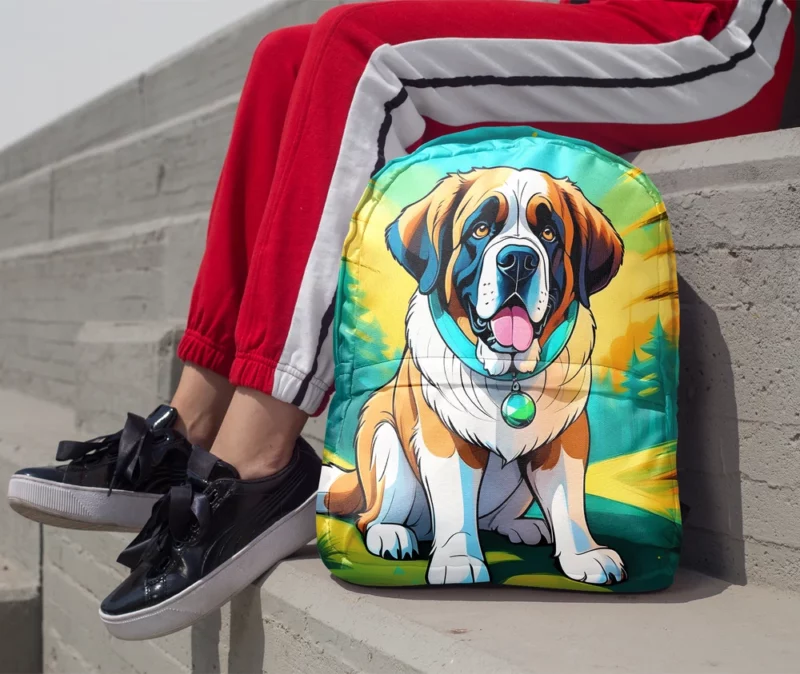 The Stalwart Saint Bernard Dog Minimalist Backpack 1