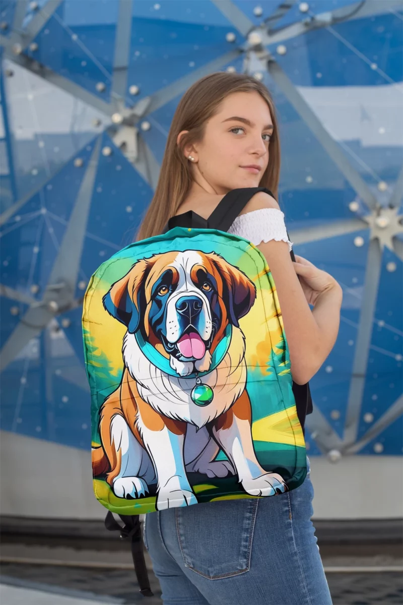 The Stalwart Saint Bernard Dog Minimalist Backpack 2