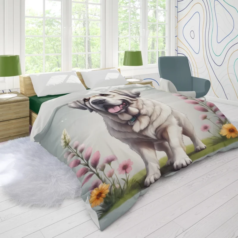 The Strong and Gentle Pyrenean Mastiff Dog Duvet Cover