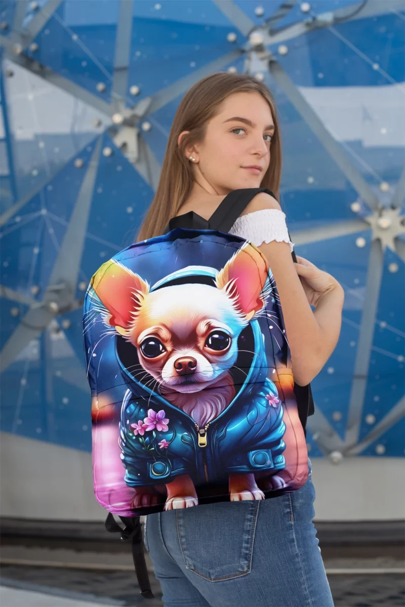 Tiny Chihuahua Pup Perfect Teen Gift Minimalist Backpack 2