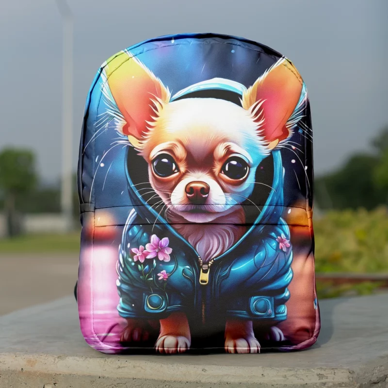 Tiny Chihuahua Pup Perfect Teen Gift Minimalist Backpack