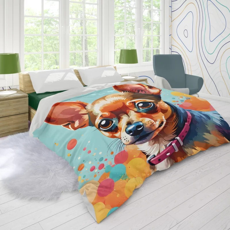 Tiny Elegance Russian Toy Terrier Dog Duvet Cover