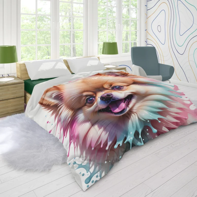 Tiny Titan Pomeranian Dog Wonder Duvet Cover