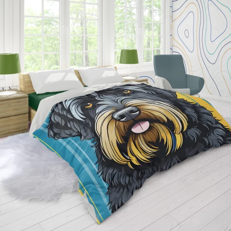 Versatile Black Russian Terrier Dog Athlete Duvet Cover