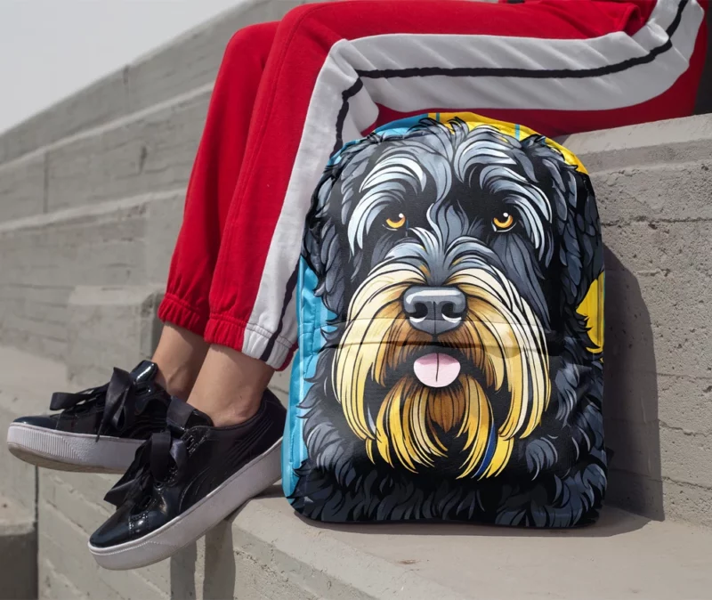 Versatile Black Russian Terrier Dog Athlete Minimalist Backpack 1