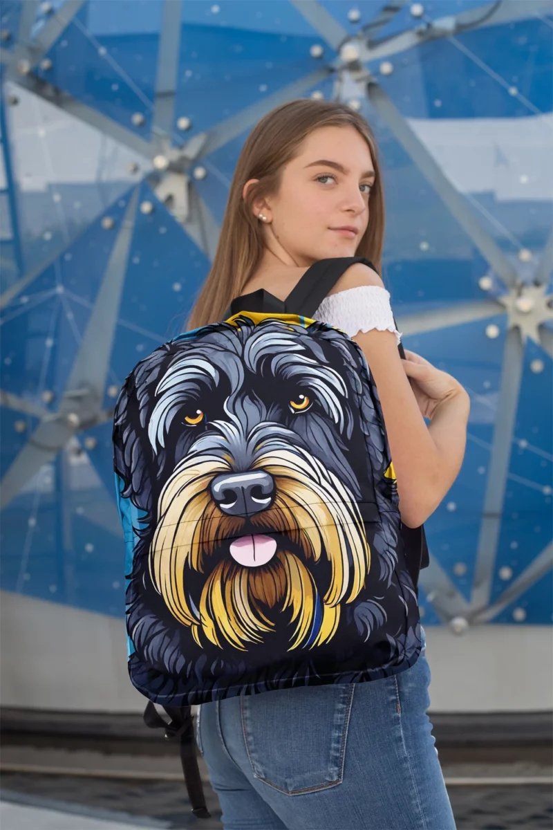 Versatile Black Russian Terrier Dog Athlete Minimalist Backpack 2