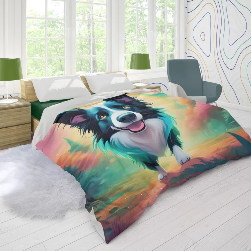 Versatile Border Collie Dog Partner Duvet Cover