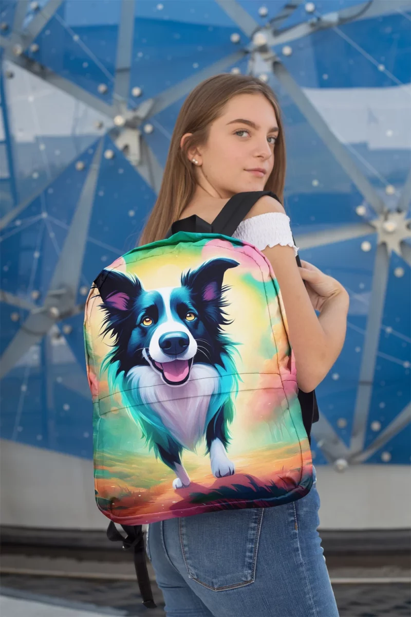 Versatile Border Collie Dog Partner Minimalist Backpack 2