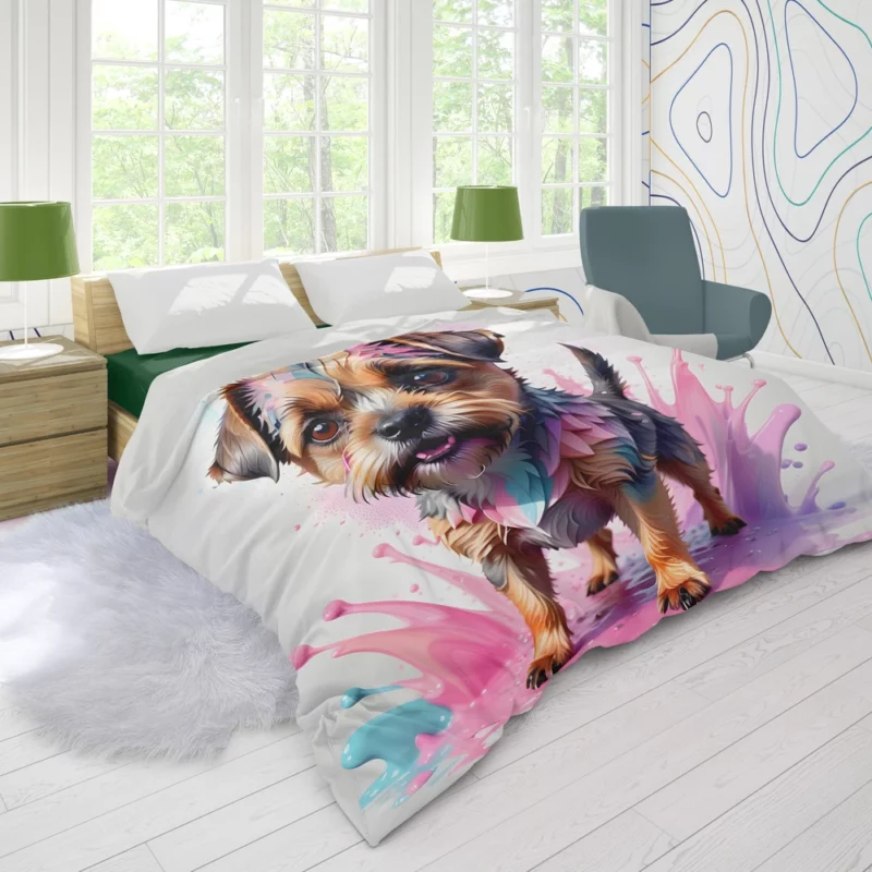 Versatile Border Terrier Dog Partner Duvet Cover