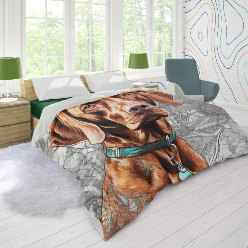 Vizsla Majesty Devoted Sporting Dog Duvet Cover