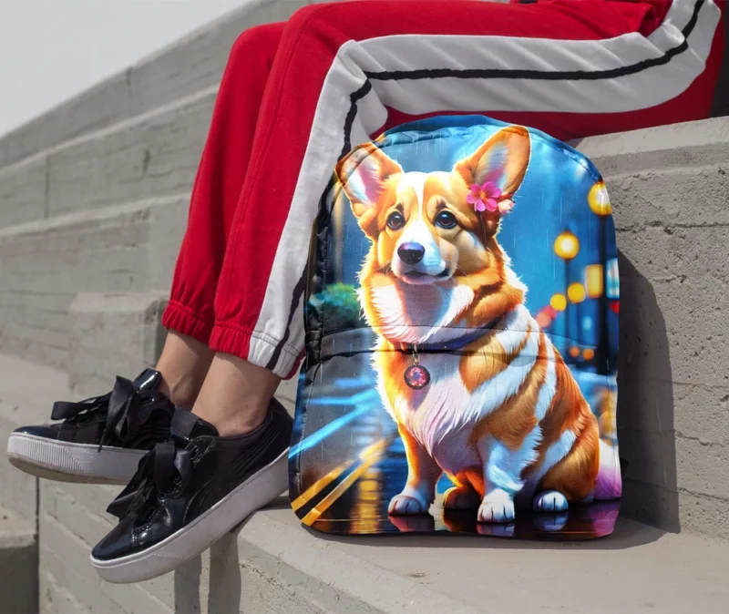 Welsh Elegance Corgi Dog Breed Minimalist Backpack 1