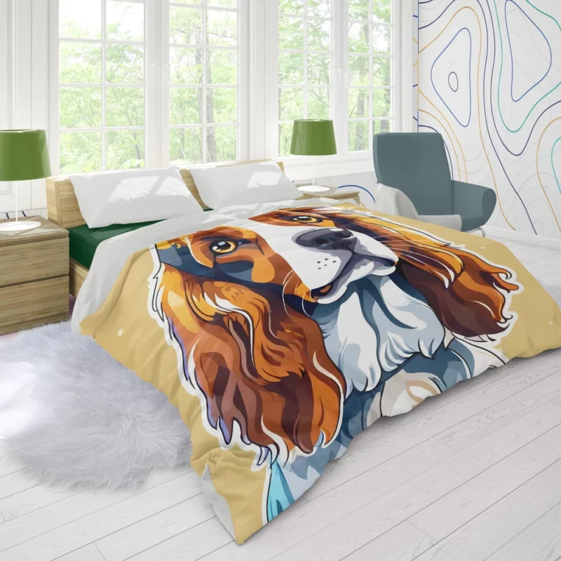 Welsh Springer Spaniel Joy Playful Companion Duvet Cover