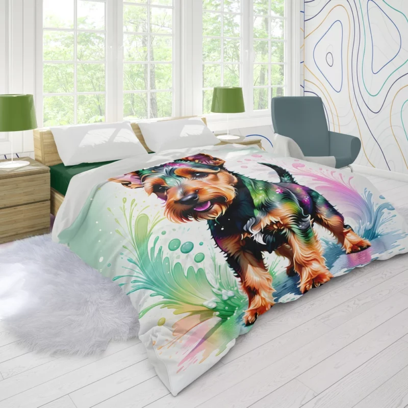 Welsh Terrier Majesty Loyal Companion Dog Duvet Cover