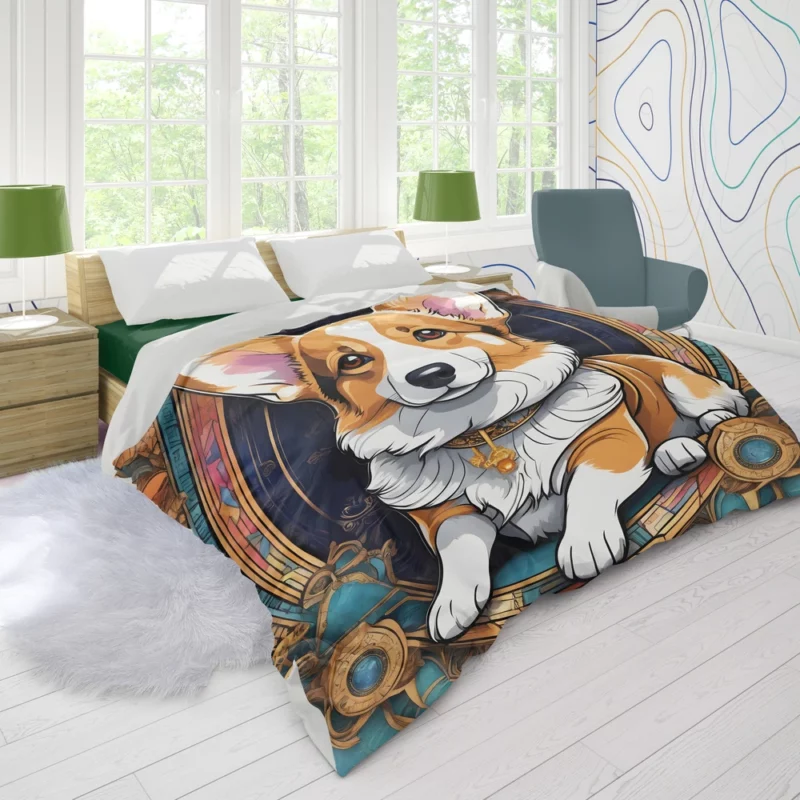 Welsh Wonder Corgi Dog Breed Duvet Cover