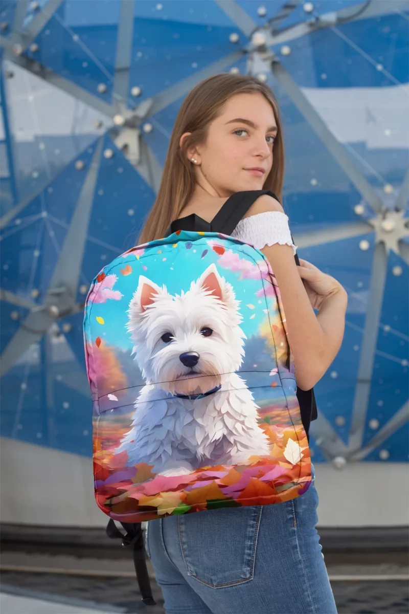 Westie Charismatic Companion Dog Breed Minimalist Backpack 2