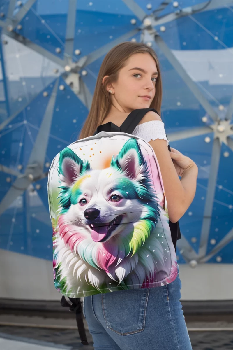 Whimsical American Eskimo Spirit Dog Playfulness Minimalist Backpack 2