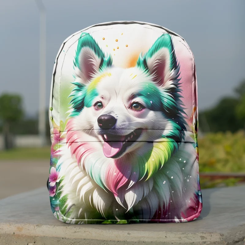 Whimsical American Eskimo Spirit Dog Playfulness Minimalist Backpack