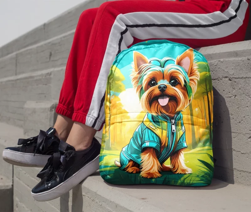 Yorkshire Elegance Terrier Dog Breed Minimalist Backpack 1